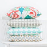 Big waves White/Aqua - Cushion Cover 50x50 cm