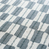 Gustav White/Dusty Blue - Linen fabric