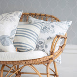 Midsummer morning White/Dusty Blue - Cushion cover 50x50 cm