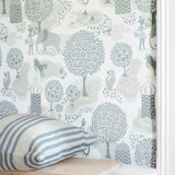 Jardin de la vie White/Blue - Wallpaper