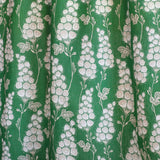 Flora Deep Green/Ebony - Linen fabric