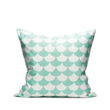 Big waves White/Aqua - Cushion Cover 50x50 cm