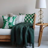 Organic Wool Throw Pinetree Green