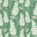 Flora Deep Green/Ebony - Linen fabric