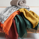 Organic Wool Throw Pebble